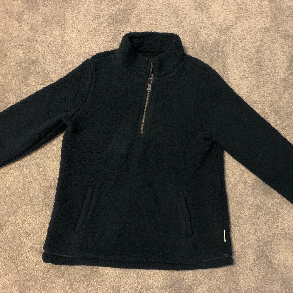 Navy Blue Sherpa Quarter Zip